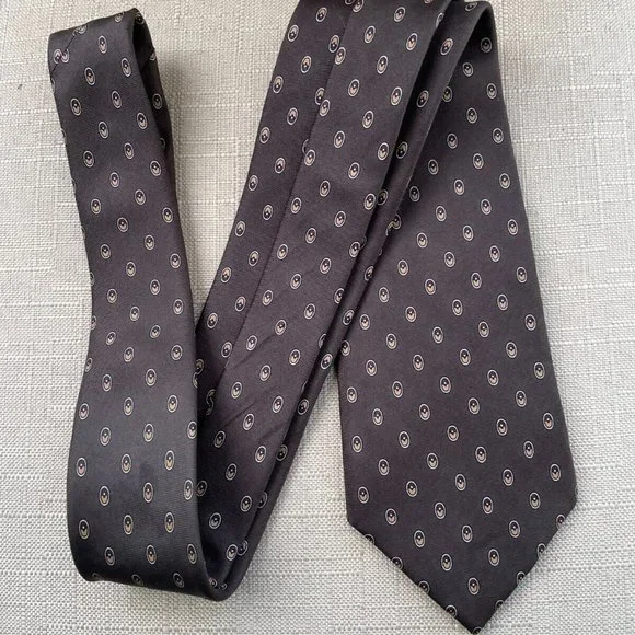 Christian Dior Men Tie ALL SILK Brown Tone Necktie CD Tie - Picture 4 of 9